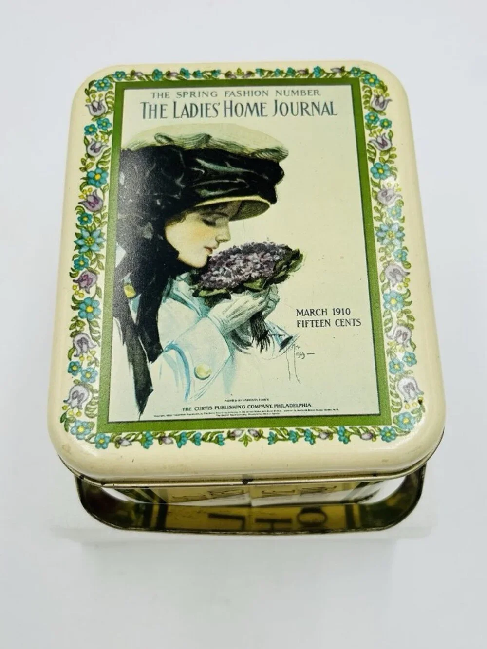 Vintage The Ladies' Home Journal Metal Tin Basket March 1910 Cover Art